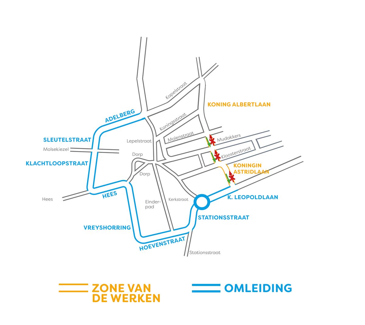 Verkeersomleiding in Albertlaan en Astridlaan vanaf 20 september