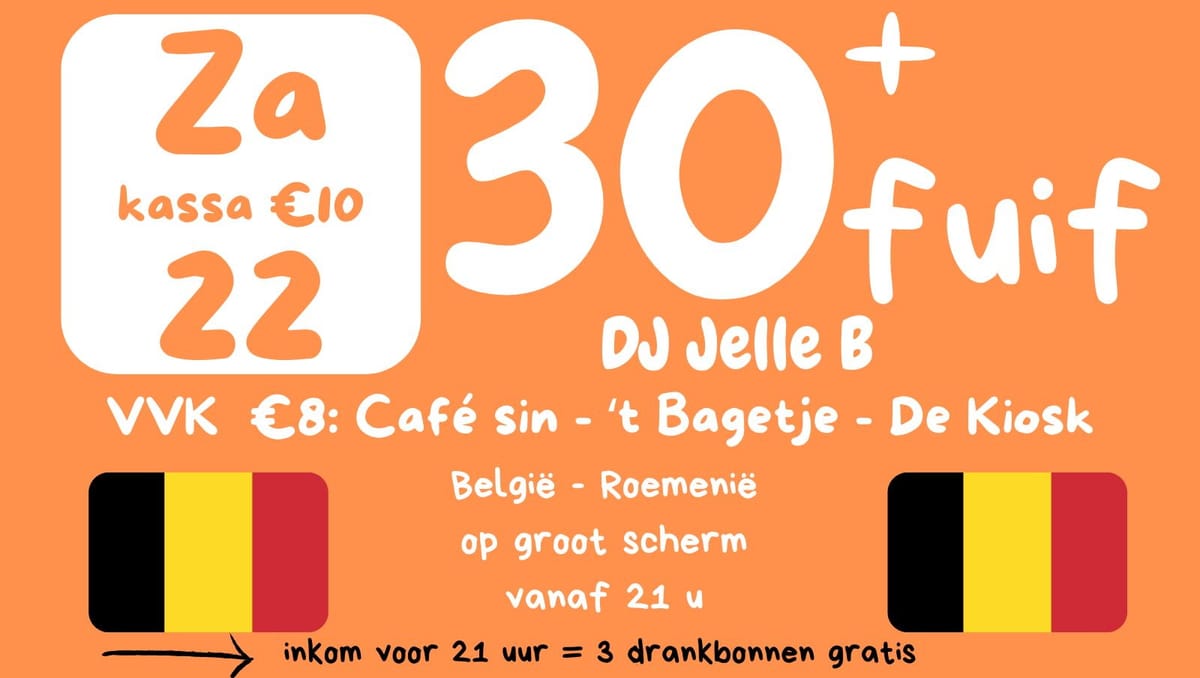 Kermisfuif 30+ mét groot scherm Rode Duivels...