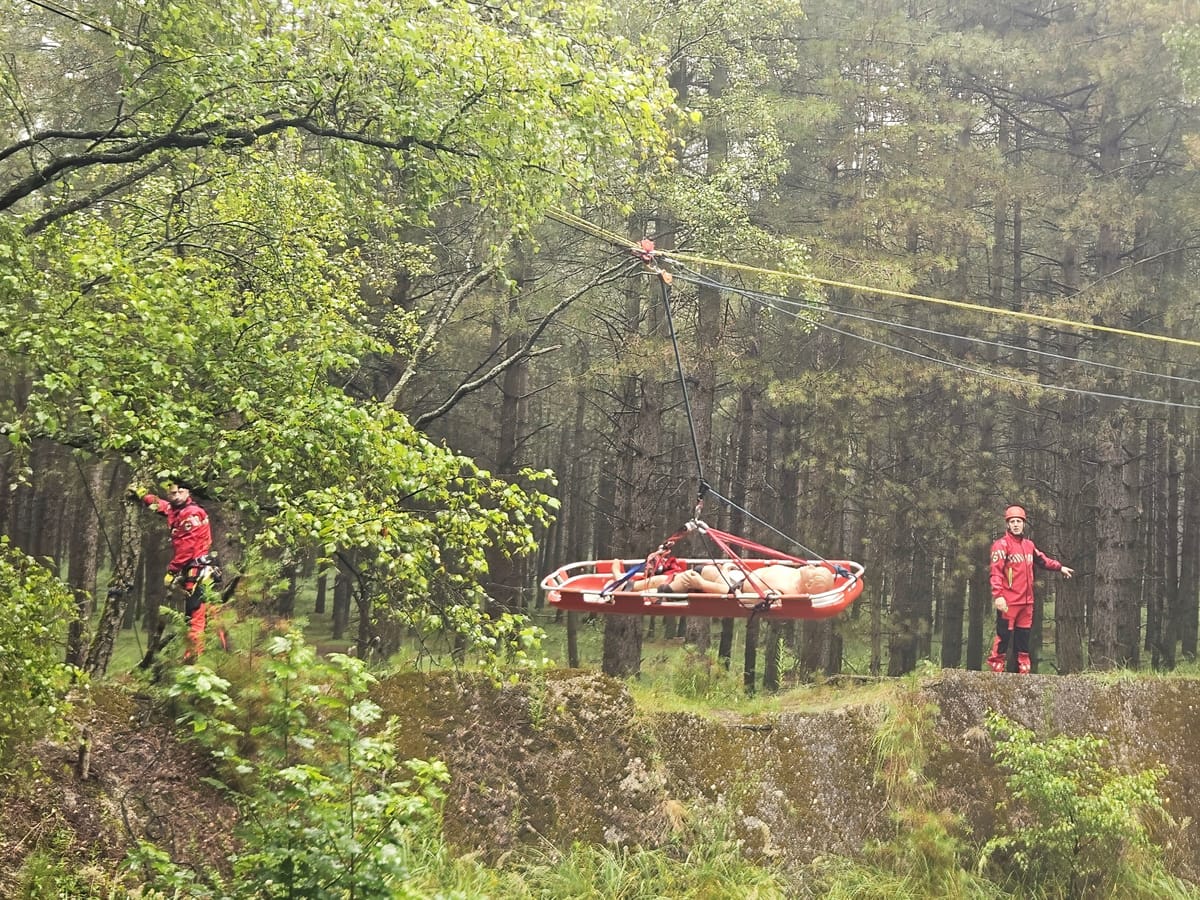 Oefening reddingsoperatie van de brandweer