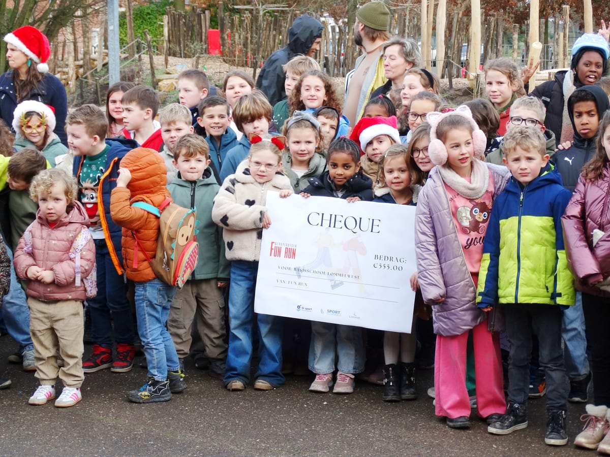 Mooie cheque voor BS Lommel West vanwege de Fun Run