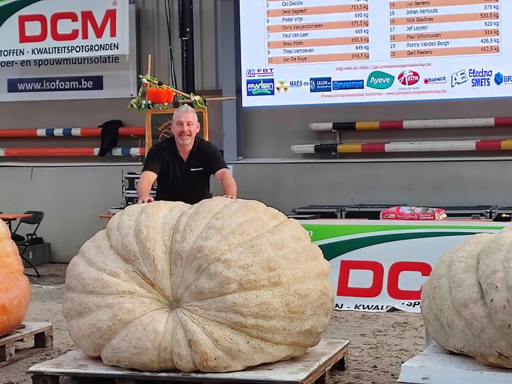 Chris Vanderstichelen zesde in BK zwaarste pompoen