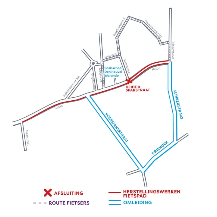 Herstellingswerken fietspaden Heide