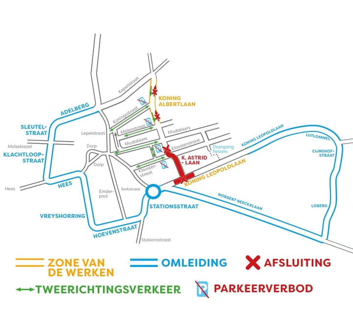 Werken rondweg schuiven op naar Kloosterstraat en Koning Albertlaan