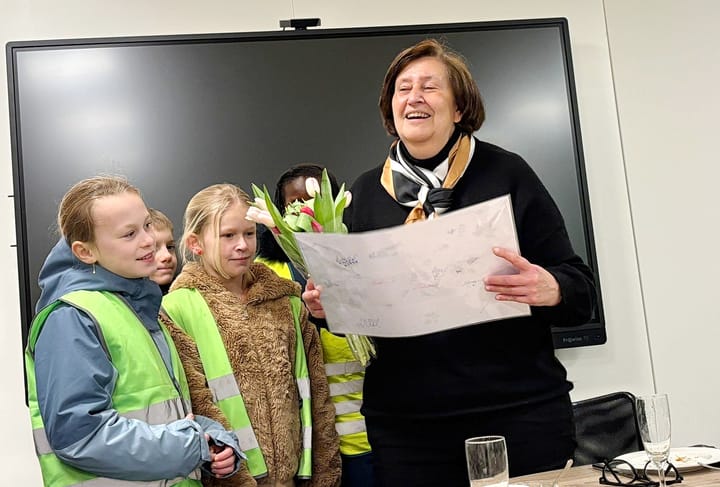 Juf Myriam op pensioen