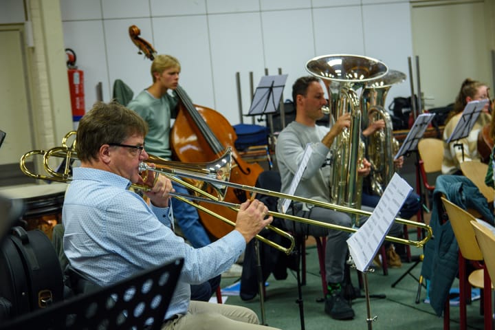Algemene repetitie De Nieuwe Harmonie voor hun 'Lommel Live'