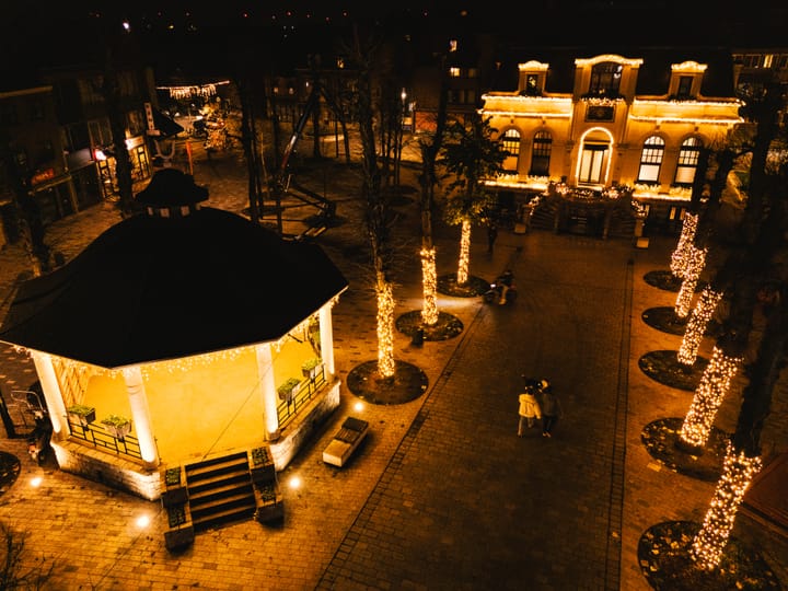 Kerstsfeer van bovenaf